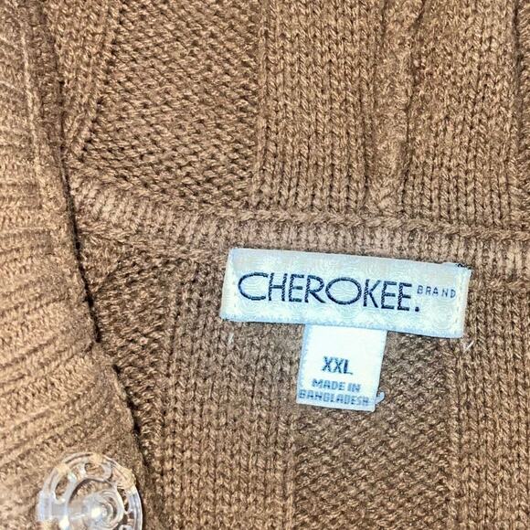 Cherokee Button up Hooded Knit Cardigan Plus Size XXL Fall Grandma Core - Picture 3 of 5